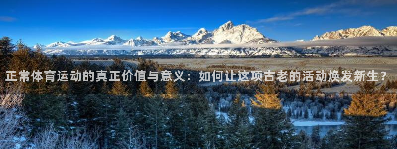 意昂集团股票：正常体育运动的真正价值与意义：如何让这项古老的活动焕发新生？